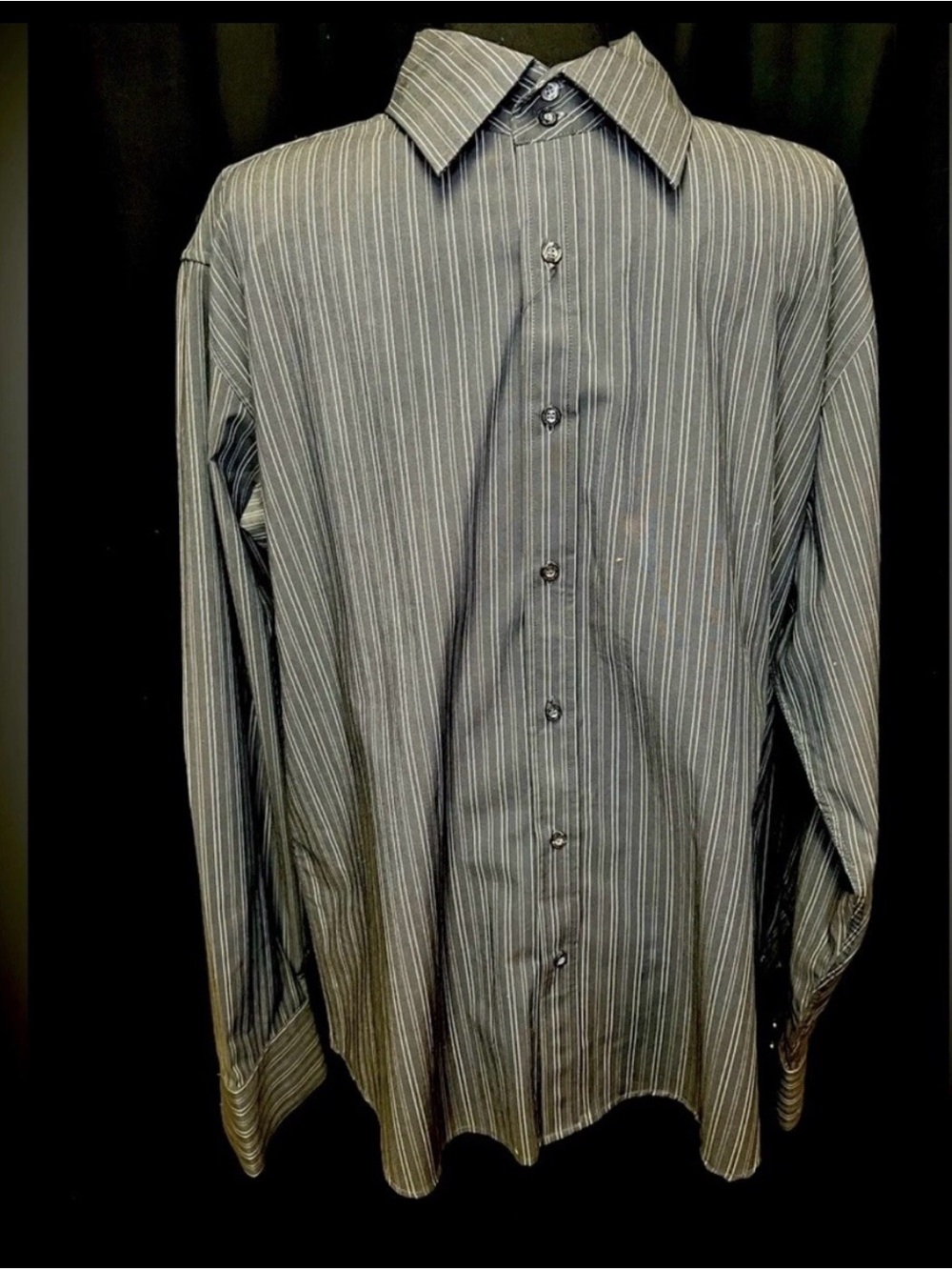 NWT Red Level Nine Men’s XXL Gray Stripe Stretch Button Down Dress Shirt 2XL